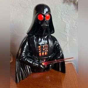 1970s Darth Vader Ceramic Light-Up Lamp – Flashing Eyes & Chest – Rare Star Wars